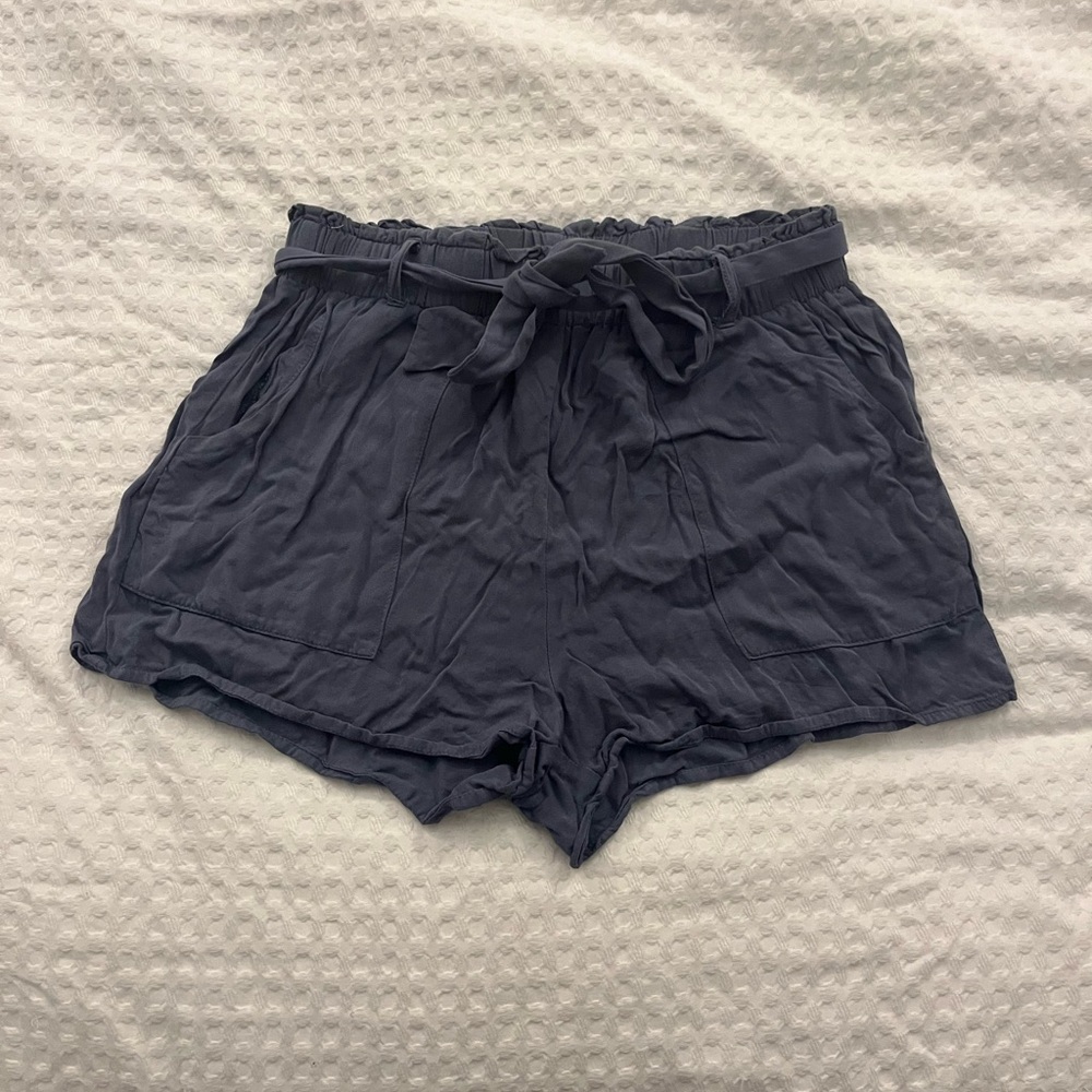 Slate Blue Tie-Waist Shorts